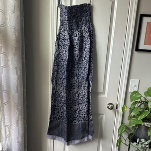 Faherty Navy Floral Maxi Dress